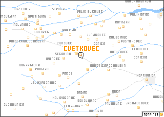 map of Cvetkovec