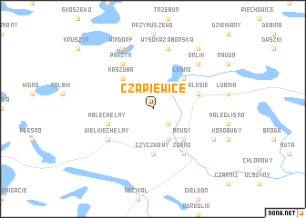 map of Czapiewice