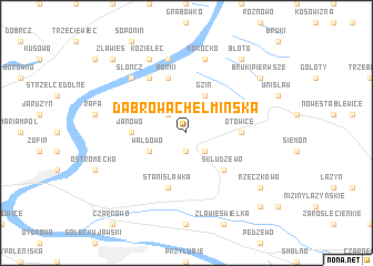 map of Dąbrowa Chełmińska