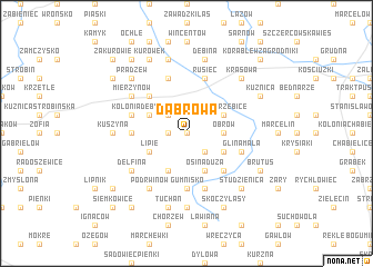 map of Dąbrowa