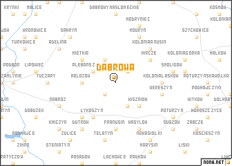 map of Dąbrowa