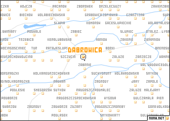 map of Dąbrowica