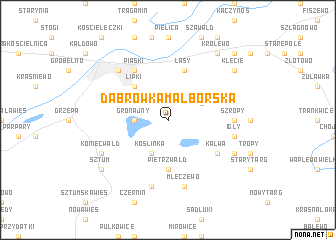 map of Dąbrówka Malborska