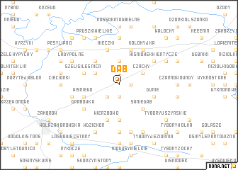 map of Dąb