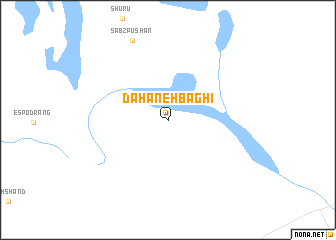 map of Dahaneh Bāghī