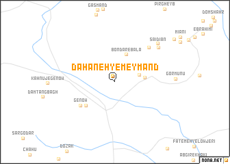map of Dahaneh-ye Meymand