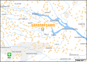 map of Dāmān Afghāni