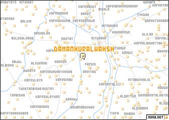 map of Damanhūr al Waḩsh