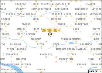 map of Damianów