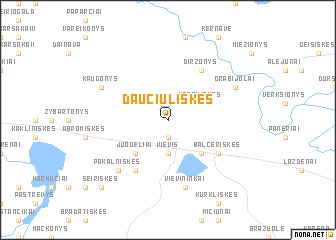 map of Daučiuliškės