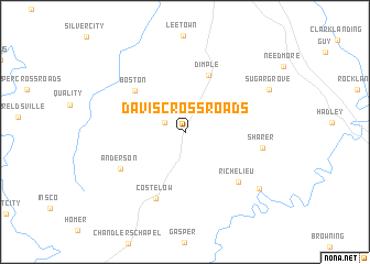 map of Davis Crossroads