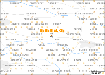 map of Dębe Wielkie