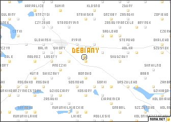 map of Dębiany