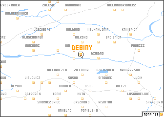 map of Dębiny