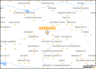 map of Dębowiec