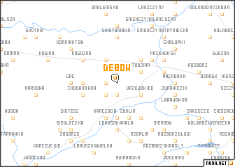 map of Dębów