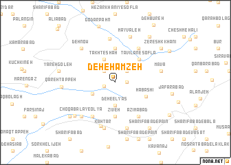 map of Deh-e Ḩamzeh
