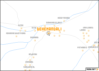 map of Deh-e Mandālī