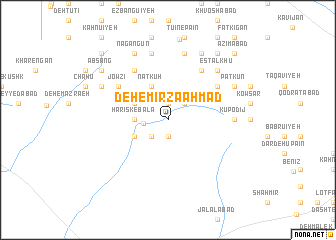 map of Deh-e Mīrzā Aḩmad