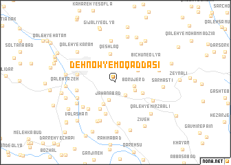 map of Dehnow-ye Moqaddasī