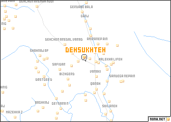 map of Deh Sūkhteh