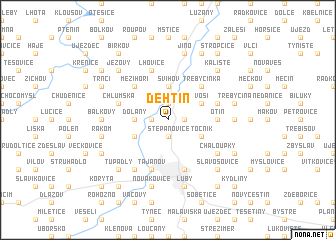 map of Dehtín