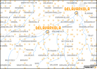 map of Delāvar Kolā