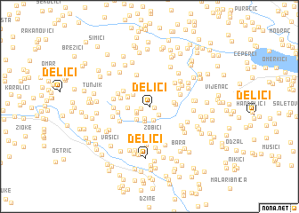 map of Delići