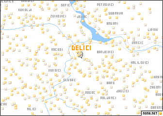 map of Delići