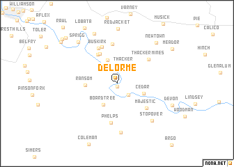 map of Delorme