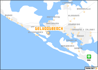 map of Delwood Beach