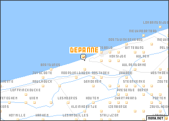 map of De Panne