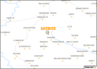 map of Dërbino