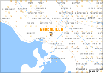 map of Déronville