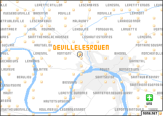 map of Déville-lès-Rouen
