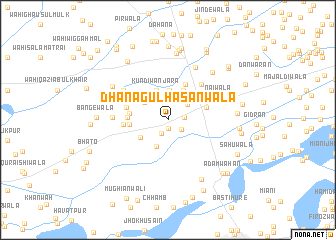 map of Dhāna Gul Hasanwāla