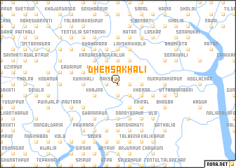map of Dhemsākhāli