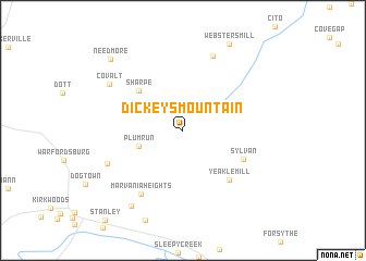 map of Dickeys Mountain