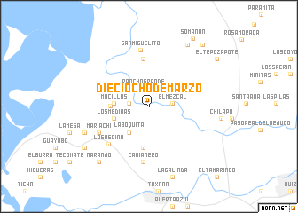 map of Dieciocho de Marzo