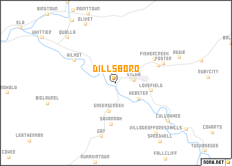 map of Dillsboro