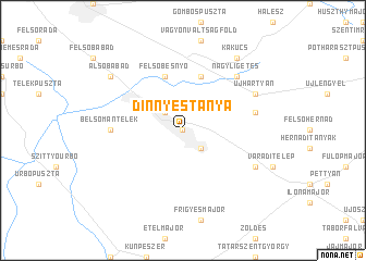 map of Dinnyéstanya
