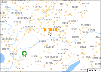 map of Dinoša