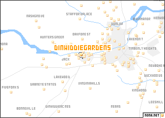 map of Dinwiddie Gardens