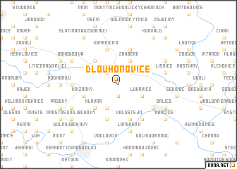 map of Dlouhoňovice