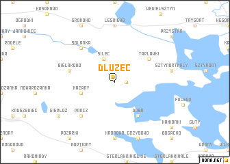 map of Dłużec