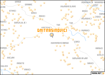 map of Dmitrašinovići
