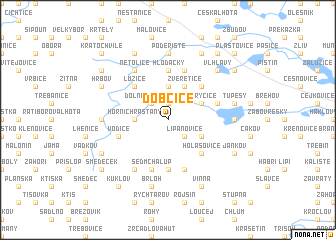map of Dobčice