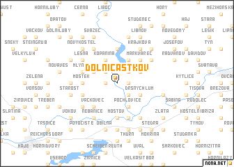 map of Dolní Částkov