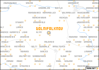 map of Dolní Falknov