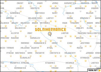 map of Dolní Heřmanice